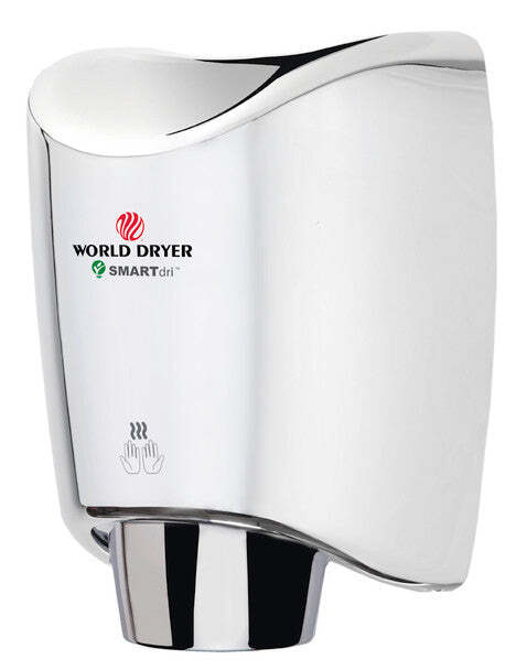 K-972A2 SMARTdri K Automatic Energy Efficient High Speed Intelligent Hand Dryer, 100 cfm Flow Rate, 400/1200 W Power Rating, 110/120 V, 3.3/10 A, Silver