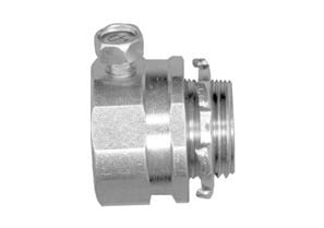 3500 Bridgeport Concrete Tight Single Screw Set Screw Connector, 1/2 in Trade, For Use With Rigid/IMC Conduit, Malleable Iron, Zinc Plated