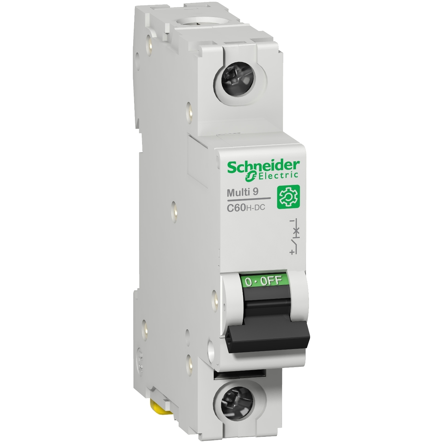 M9U31113 C60H-DC Multi-Standard Miniature Circuit Breaker, 110/220/250 VDC, 13 A, 10 kA Interrupt, 1 Poles, Thermal Magnetic Trip