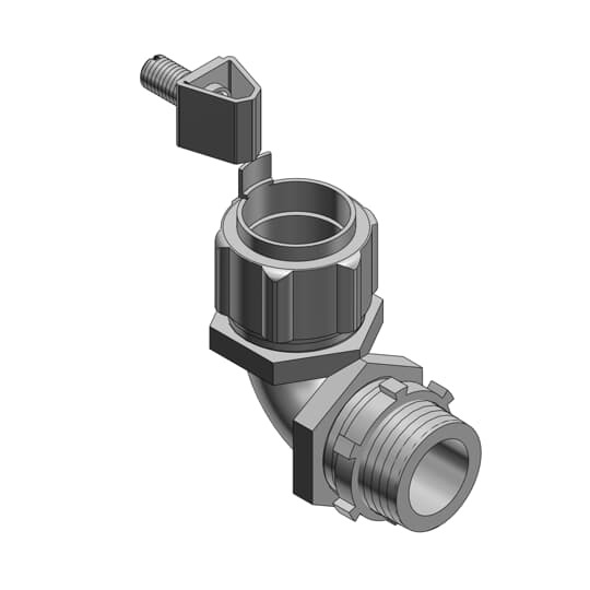 5253GR T&B External Bonding Non-Insulated Grounding Connector, 3/4 in Trade, 90 deg, Malleable Iron, Chromate Coated/Electro-Zinc Plated