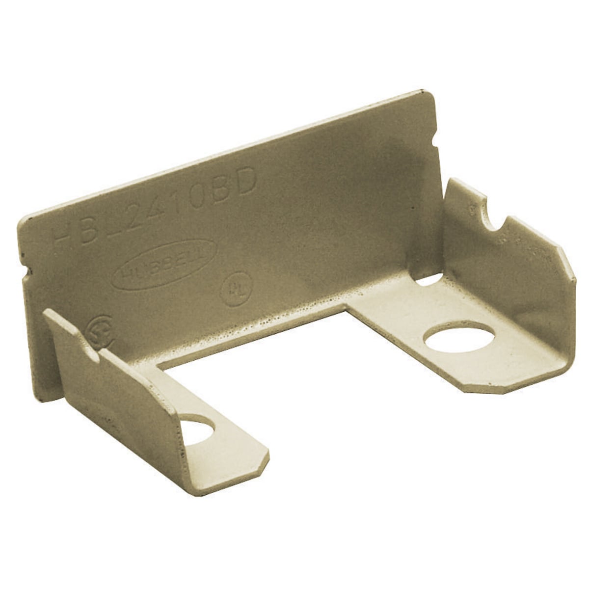HBL2410BDIV Blank Divided Standard Entrance End Fitting, 1.22 sq-in, For Use With HBL2400D Series Metal Raceway, Roll Formed Steel, Ivory