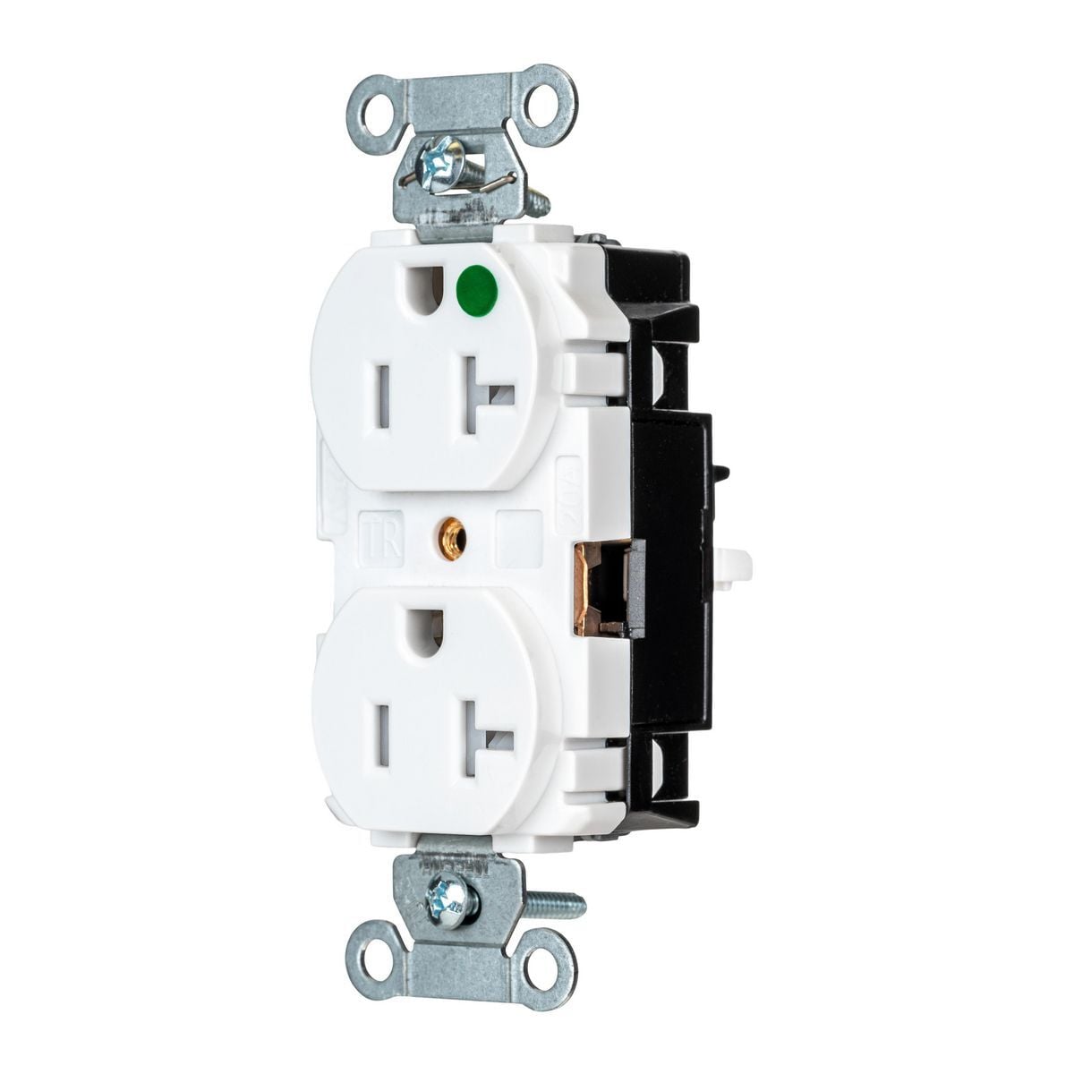 8300STWTR EdgeConnect Straight Blade Receptacle, 125 V, 20 A, 2 Poles, 3 Wires, White
