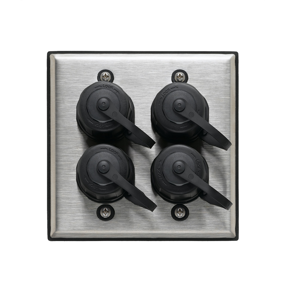 D670K-2S4 DuraPort Dual-Gang Industrial Outlet Kit, RJ45 Cable, Surface Mount
