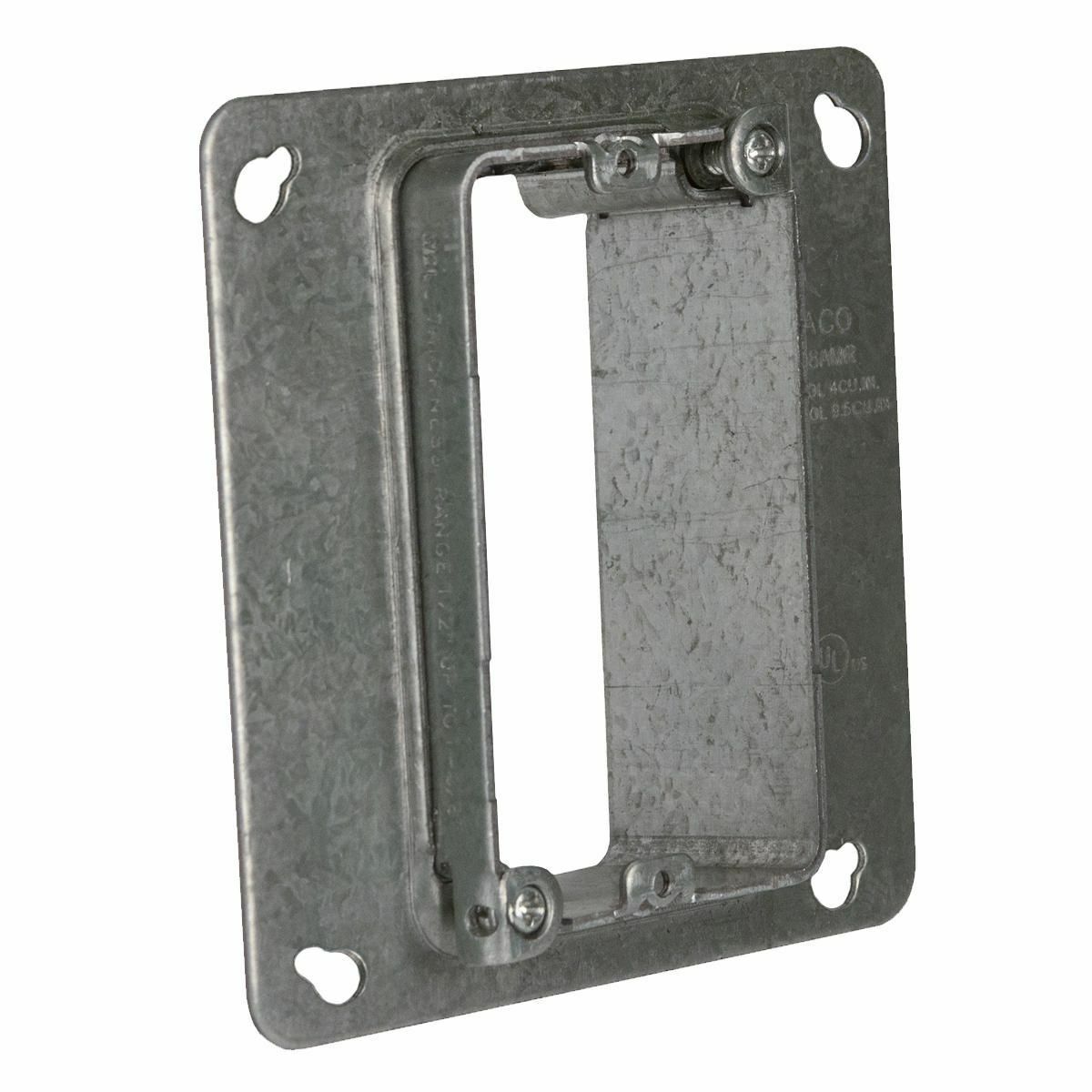 768AMR 1-Gang Adjustable Drawn Mud Ring, 4 in W x 1.41 in D, Steel