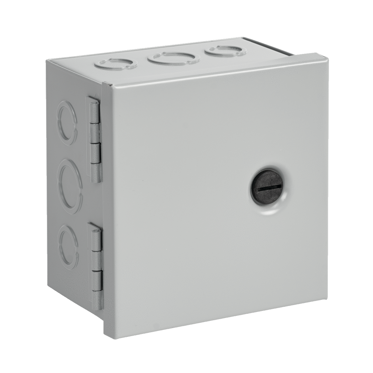 AHE18X18X6 A90HC Pull Box With Knockout, 18 in W x 6 in D x 18 in H, Butt Hinged Cover, NEMA 1/IP30, Steel