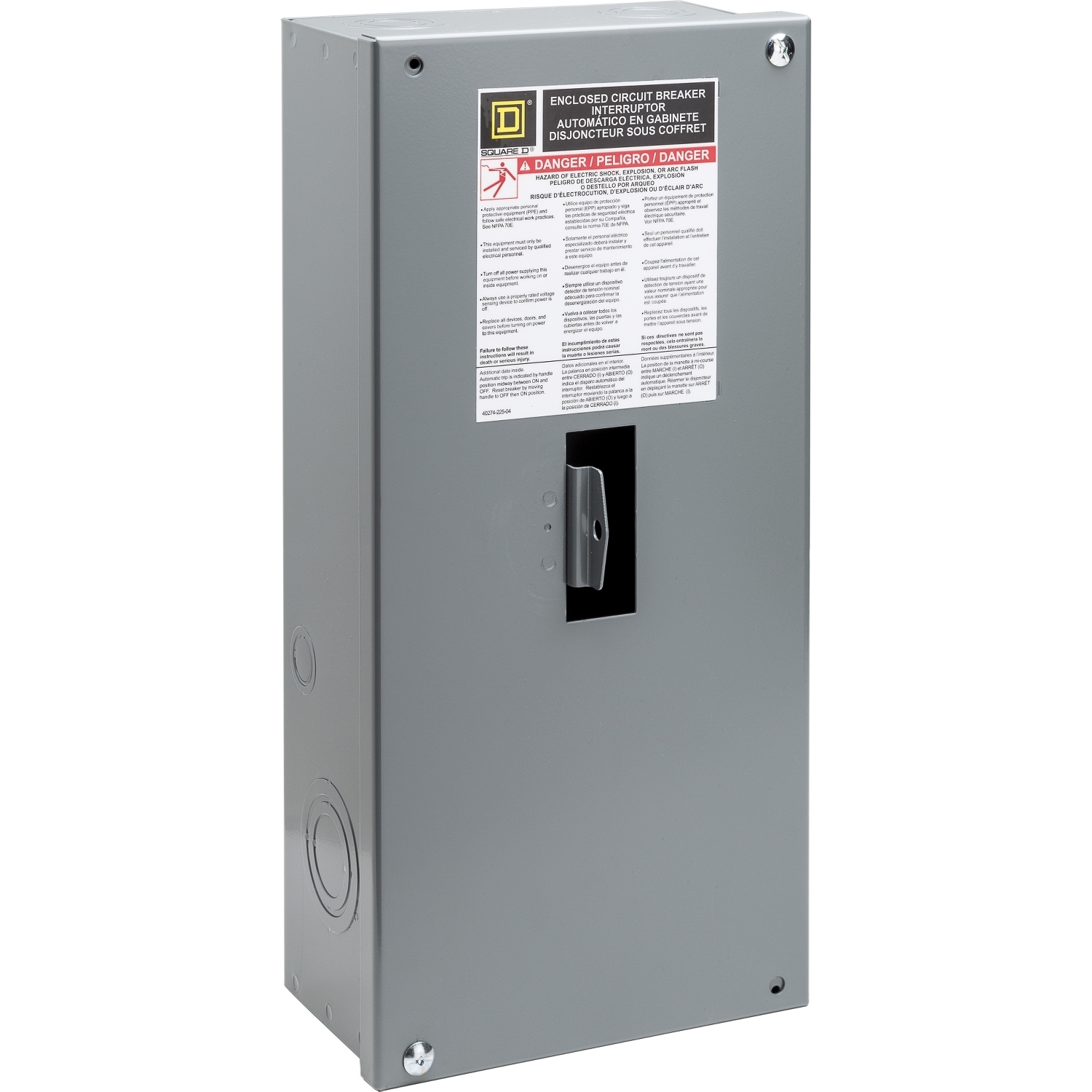 HD100S PowerPacT H Circuit Breaker Enclosure, 15/100 Amp, 2 pole, Surface Mount, Nema 1, HDS breaker