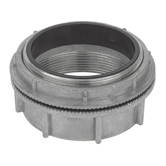 HUB400-SC Steel City Commercial Standard Conduit Hub With Flame Retardant Insulated Throat and Nitrile Rubber Sealing Ring, 4 in, Zinc, Natural