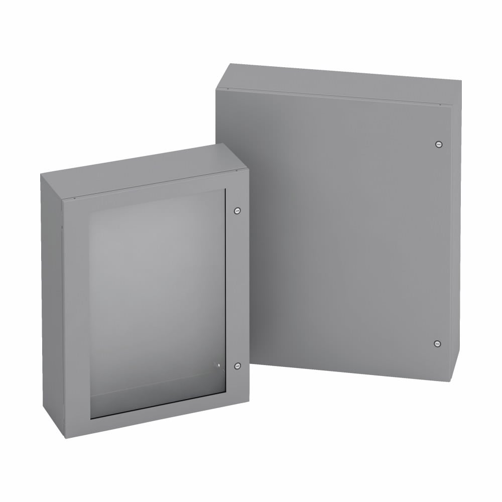 202012-SD Premier 1-Solid Door Slotted Electrical Enclosure, 20 in W x 12 in D x 20 in H, NEMA 4/12 NEMA Rating, Carbon Steel