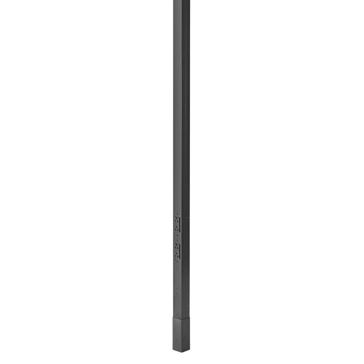 HBLPP10BK 19-Strands Pre-Wired Service Pole, (2) Receptacles, (2) Knockouts Capacity, 3 Outlets, 10 ft 2 in L x 2.13 in W, Aluminum