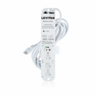 Medical Grade Power Strip, Non-Surge, 16A - 125VAC, With 4 Nema 5-20R Outlets With Locking Covers, 15-ft. Power Cord With Right-Angle, Nema 5-20P Plug