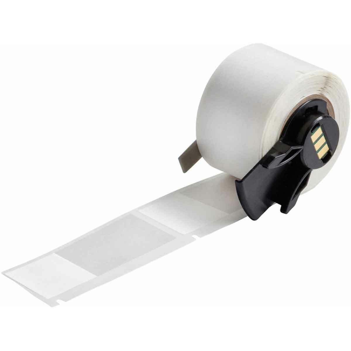 M6-75-427 Self-Laminating Wrap Around Wire and Cable Label, 1 in L x 1 in W, White/Clear, Vinyl