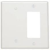 80608-W Decora Blank Midway Size Combination Wall Plate, 2 Gangs, 4.94 in W x 4.875 in H, Thermoset, White
