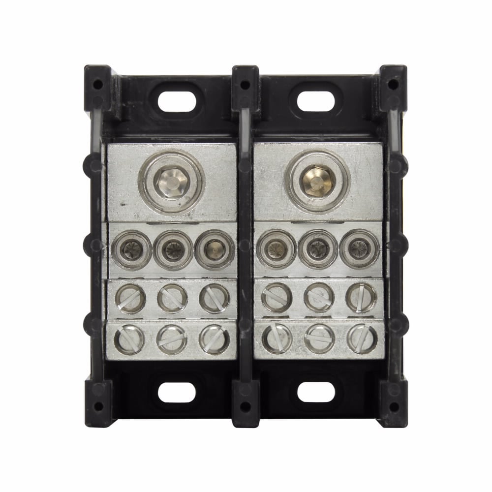 16371-2 Barrier Power Distribution Block, 600 V AC/DC, 310 A, 2 Poles, 6 AWG to 350 kcmil Wire, Aluminum/Thermoplastic