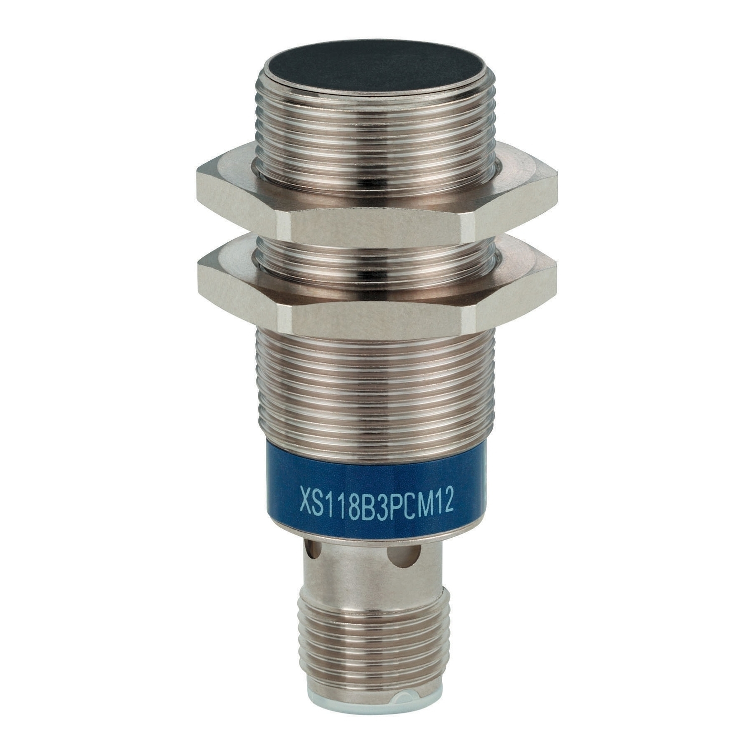XS118B3PCM12 OsiSense XS Fixed Inductive Sensor, Proximity Sensor, PNP/Discrete Output, 1NO-1NC Contact, 12 to 24 V DC