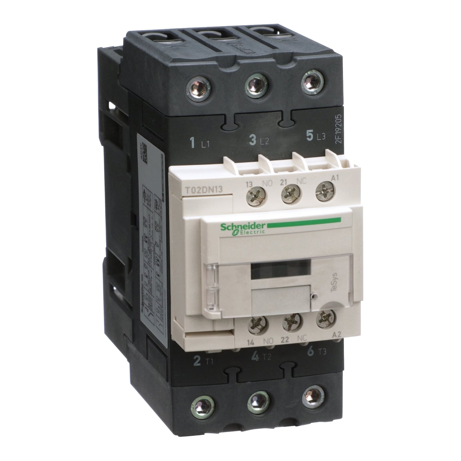 T02DN13G7 Non-Reversing Contactor, 120 V AC V Coil, 45 A, 1NO-1NC Contact, 3 Poles