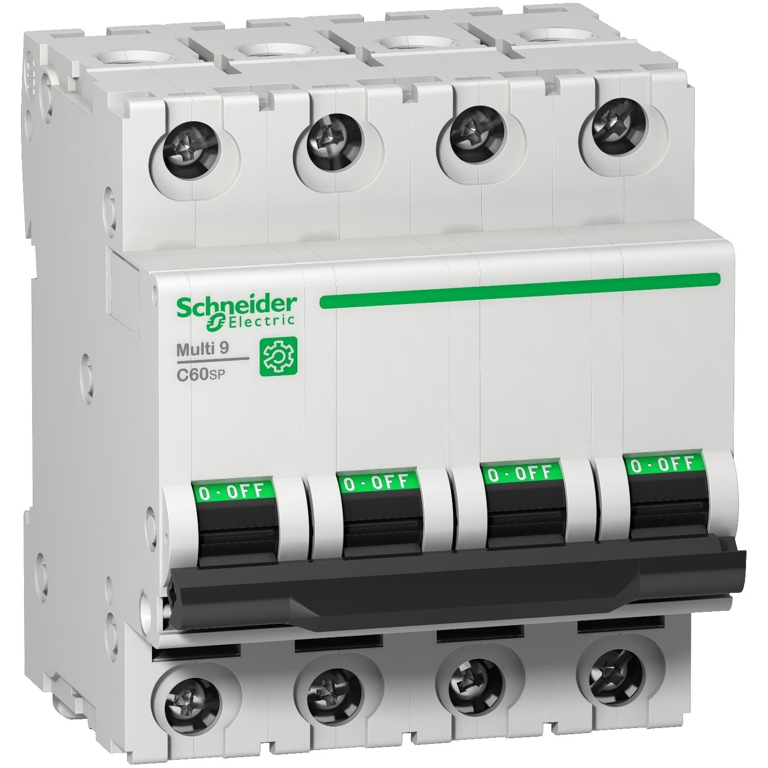 M9F23425 C60SP Multi-Standard Miniature Circuit Breaker, 240/415/440 V AC, 25 A, 10 kA Interrupt, 4 Poles, Thermal Magnetic Trip