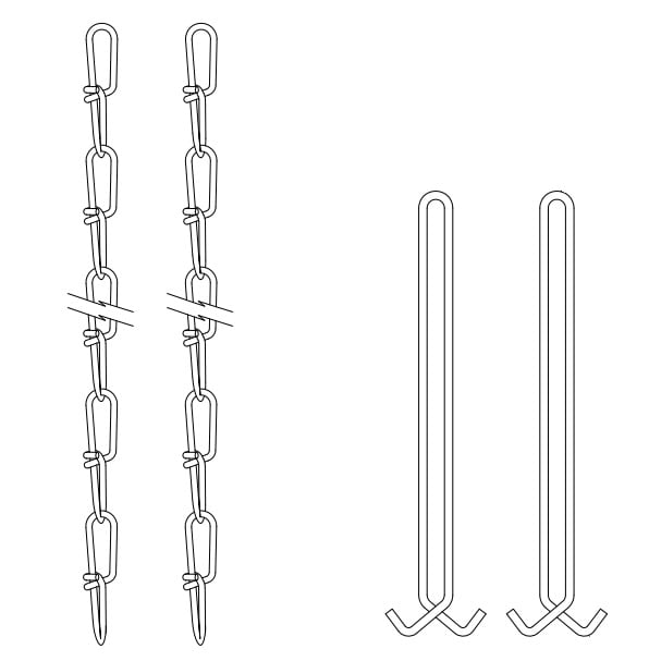 HC36 M12 C-Channel Chain Hanging Kit, 36 in L x 4-3/8 in W x 2-1/6 in H, For Use With 5 in Wide Industrial Strip Channel, Steel