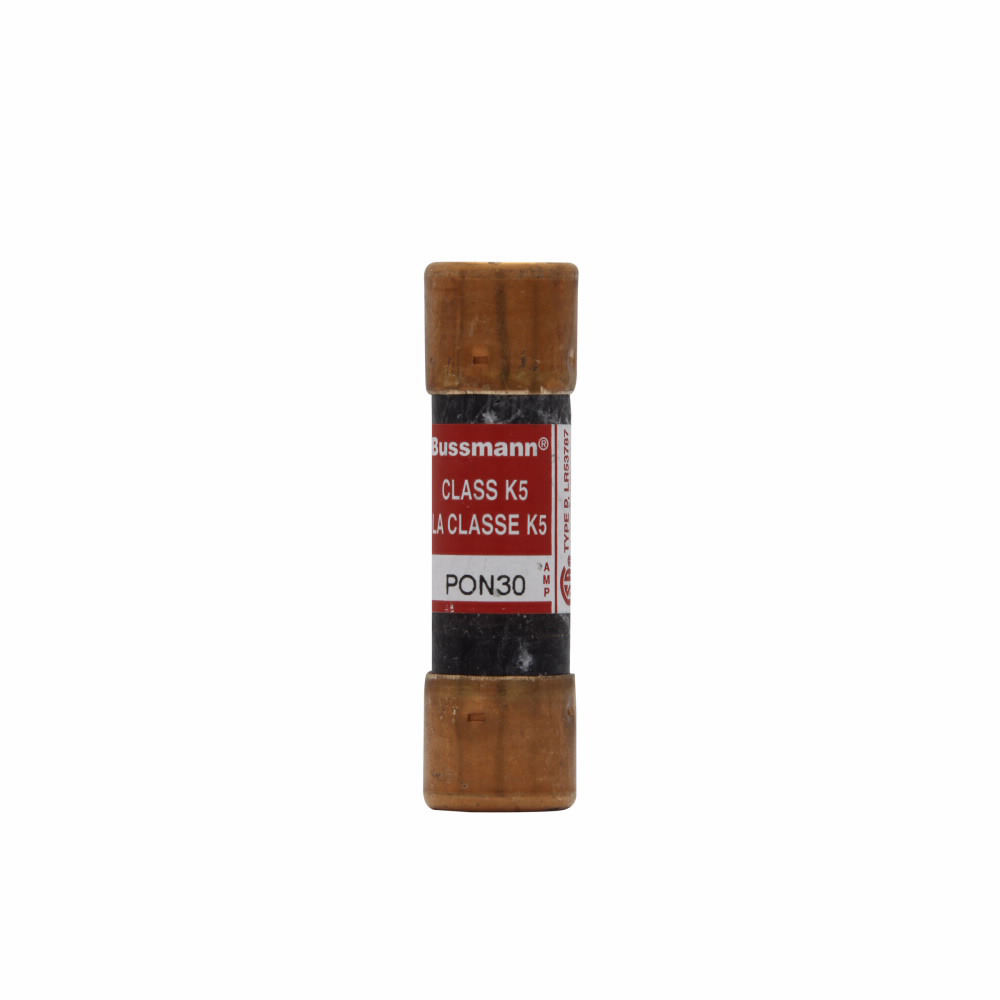 PON30 One-Time Fuse, 30 A, 250 V AC, 10 kAIC Interrupt, Class: P, Cylindrical Body