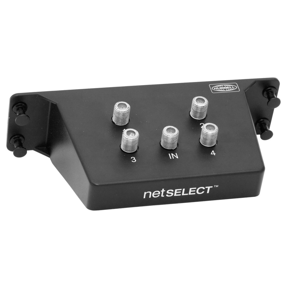 NSOVM4 4-Way Basic Unit Standard Coaxial Splitter Module, 6.47 in W x 3.2 in D x 2.09 in H, Plug-In Connection, Black