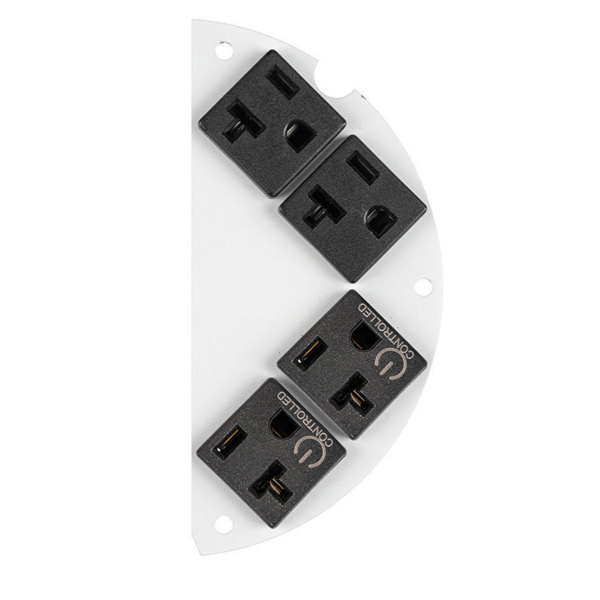 S1R6SPHC2 Controlled Laser Marked/Standard Sized/Left Side Sub Plate With (4) 20 A Pre-Wired Receptacle Cubes, 5-1/4 in L x 2.48 in W, Steel