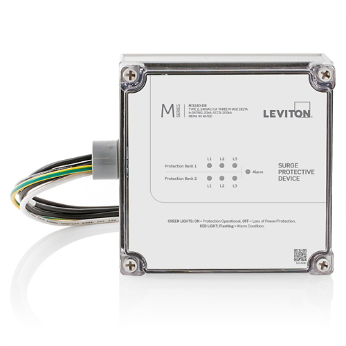 M3240-DB M Series Type 2 Surge Protective Device, Electrical Ratings: 240 V AC, 50/60 Hz, 3 Phase, 10 AWG Wire