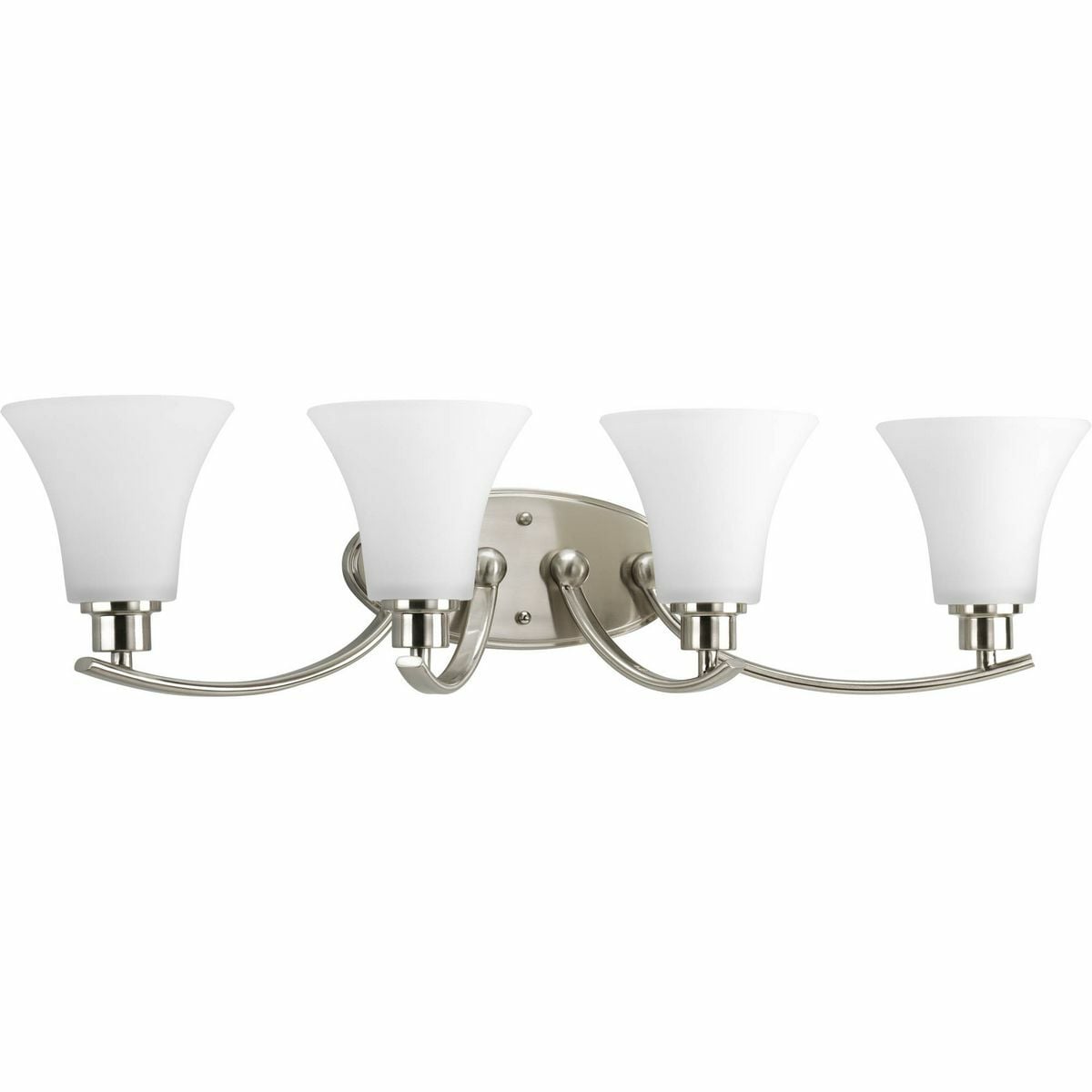 P2003-09 Joy Contemporary/Soft/Transitional Bath and Vanity Light, (4) A19 Lamp, 120 V AC, Brushed Nickel Plated Housing
