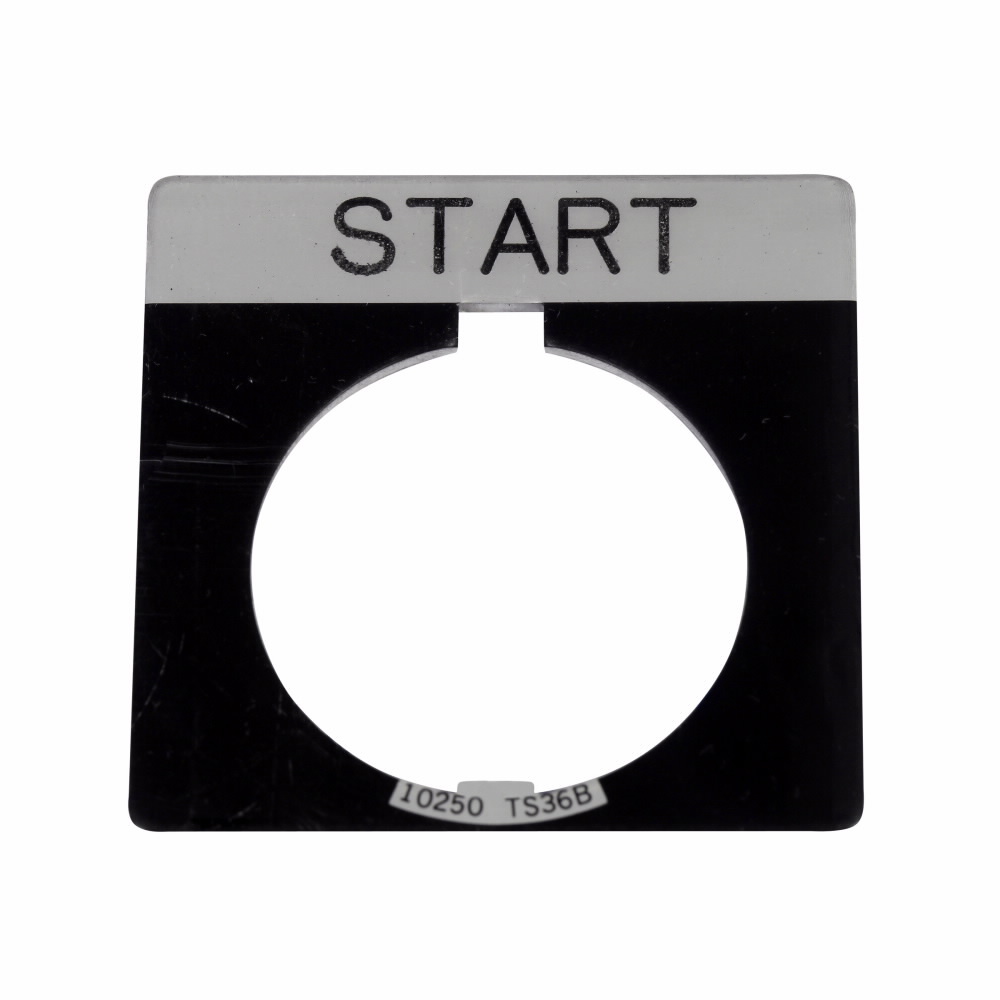 10250TS33 Standard Legend Plate, 0.1 in H x 1.7 in W, Square Plate, Black Field