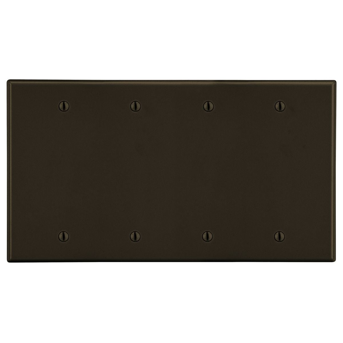 P43 Non-Metallic Standard Blank Wall Plate, 4 Gangs, 8.31 in W x 4.63 in H, Polycarbonate Thermoplastic, Brown