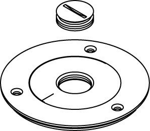896TCK-3/4 Ratchet-Pro 880/881 Assembled Communication/Power Cover Plate, 5-1/2 in Dia, Brass
