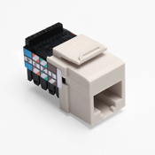 41108-RT8 QuickPort 8-Conductor 8-Position 110-Style Snap-In Connector, USOC/Voice Module, Flush Mount, 1 Port, Plastic, Light Almond