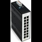 Industrial-Switch; 16 Ports 1000Base-T; Extended temperature range; metallic black