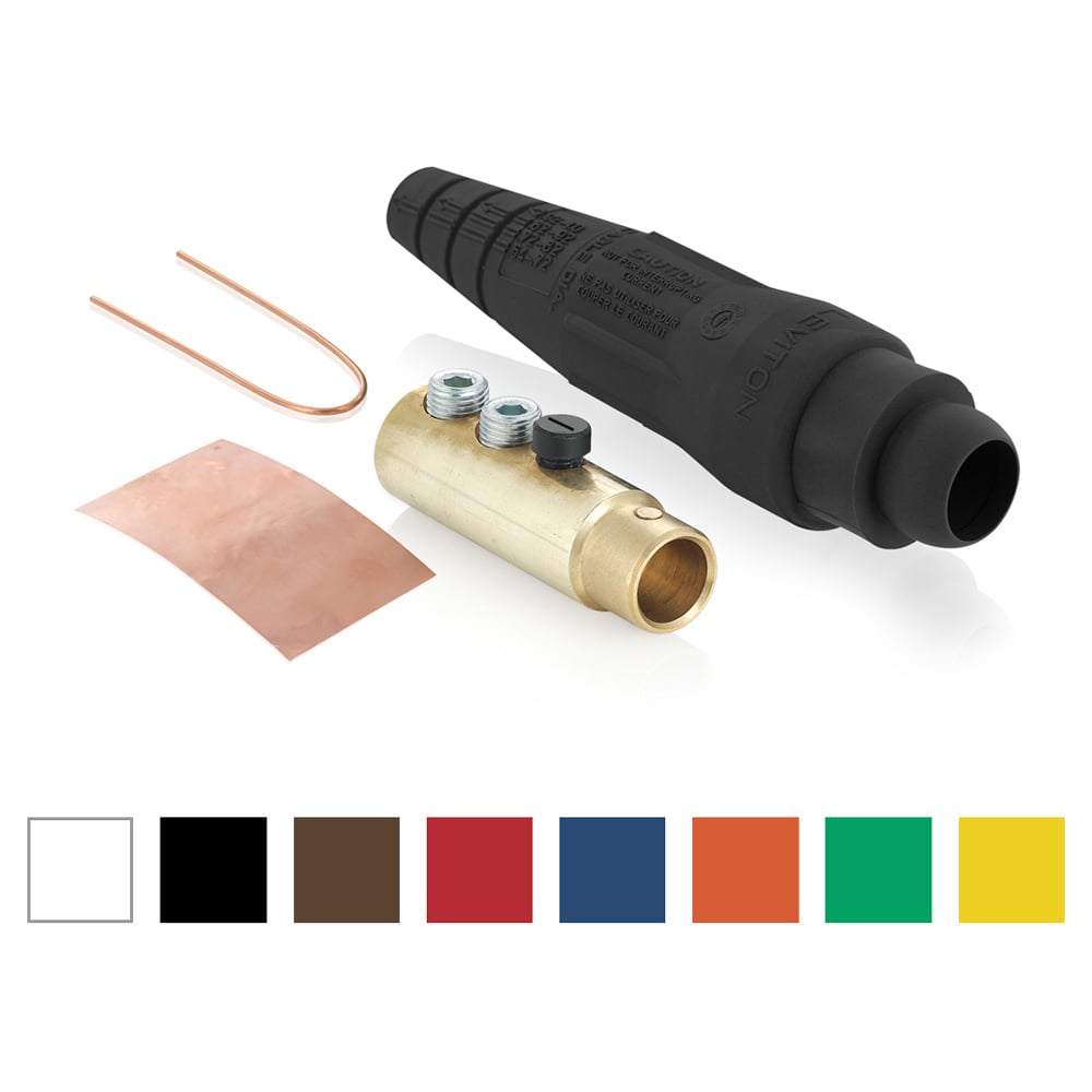 18D33-UH Rhino-Hide 1-Pole Ball Nose Cam Type Detachable Female Plug, 600 V AC, 400 A, 2/0 to 4/0 AWG Wire, Double Set Screw, NEMA 3R