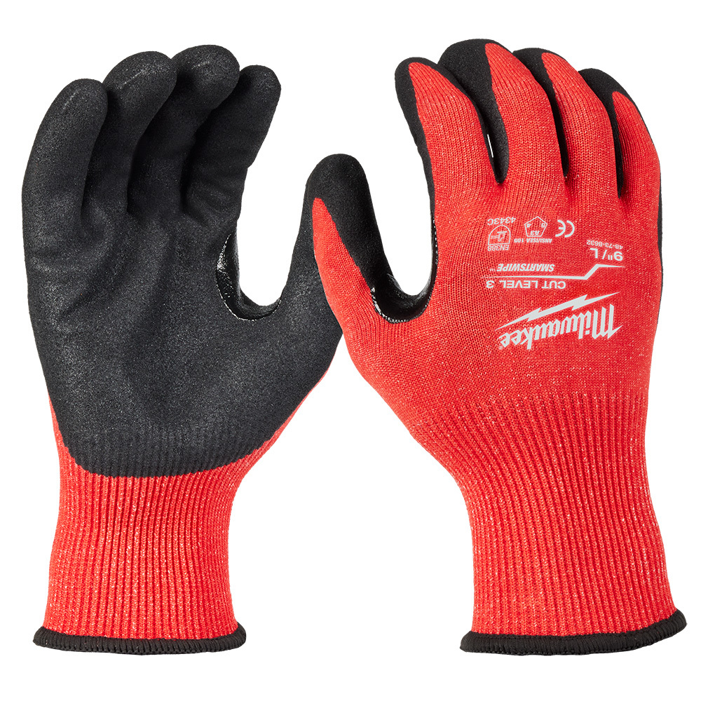 48-73-8632 Breathable Gloves, L, Nitrile Coating, Knit Wrist Cuff, Resists: Cut, ANSI Cut-Resistance Level: A3