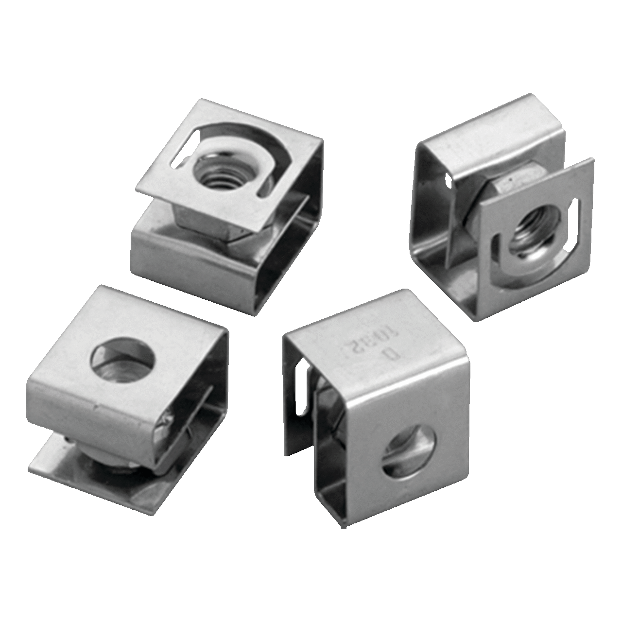 AN1032 A80 Clip Nut Package, For Use With 0.281 in Dia Hole Rack Mounting Angle, #10-32 Thread, Steel