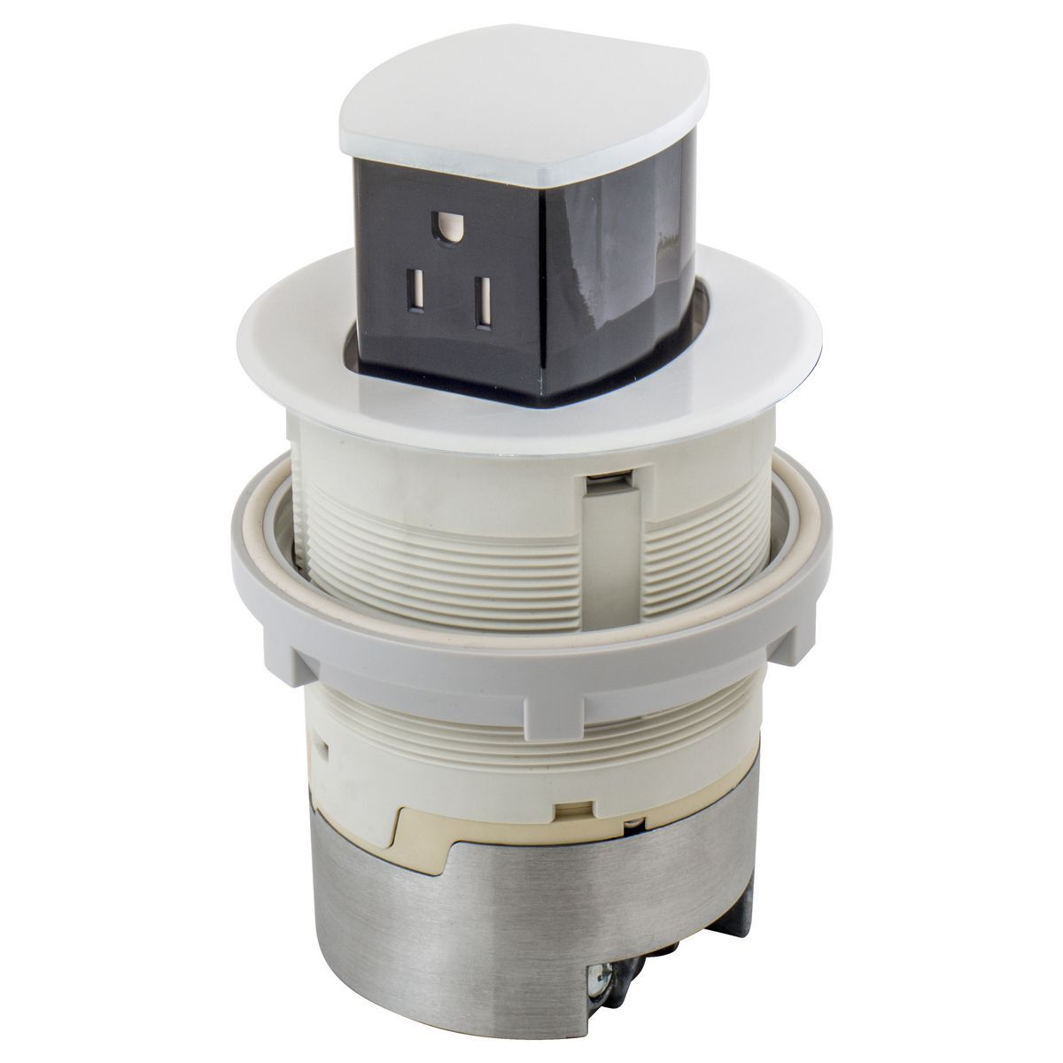 RCT200W Pop-Up Surface Standard Sized Tamper Resistant Countertop Receptacle, Composite, 1 Gangs, 1 Outlets, 2 Knockouts