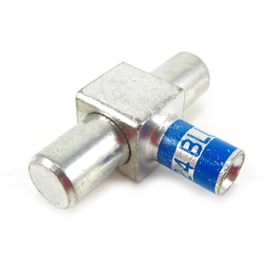 M2D6M-2 Color-Keyed 2-Load Male Motor Lead Pigtail Disconnect, 6 AWG Beryllium Copper Conductor, Die Code: 24, 0.37 in Stud, Copper
