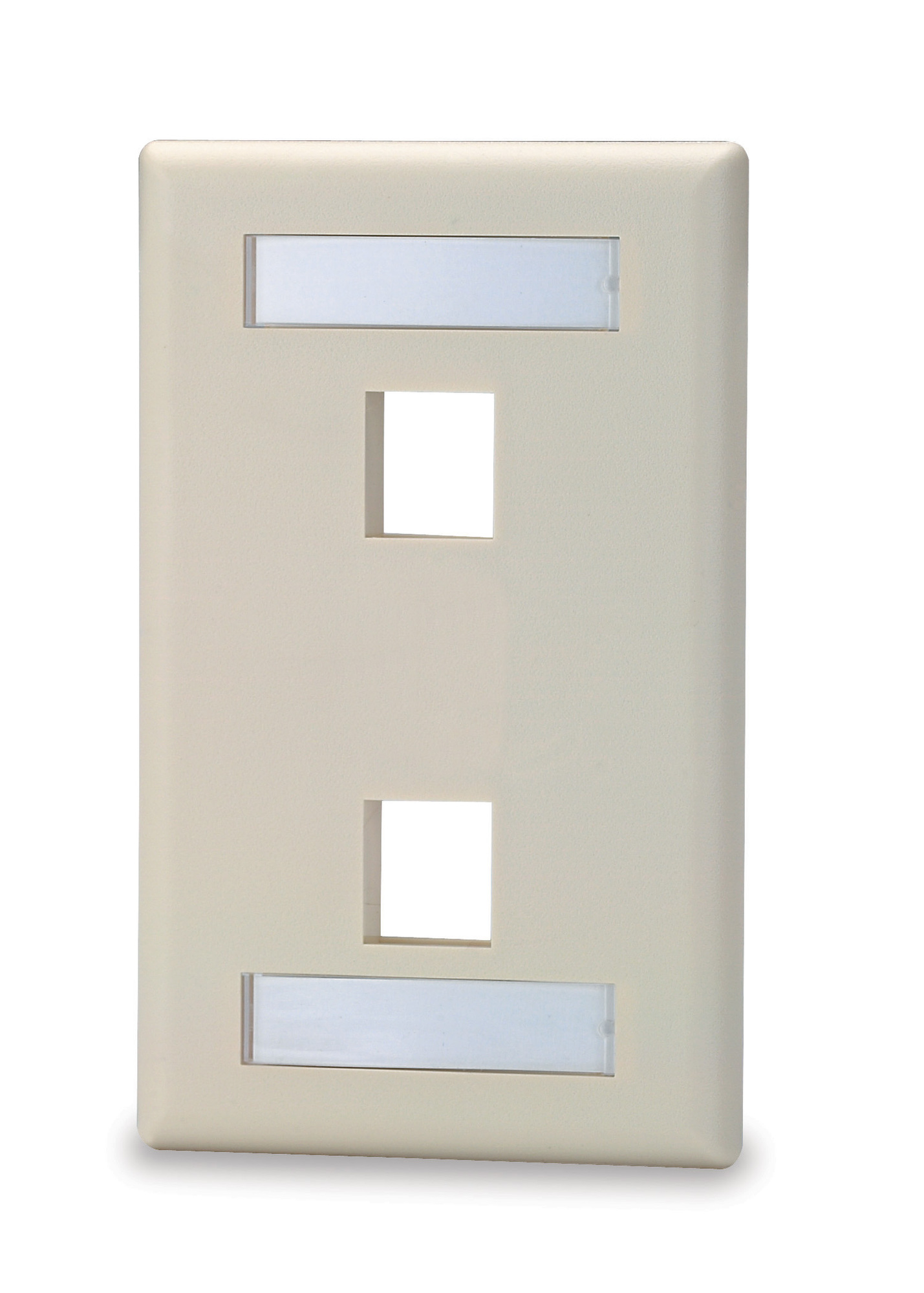 SKFL-2 Faceplate With Labeling Windows, 1 Gangs, 2 Ports, Fastened Mount, Thermoplastic