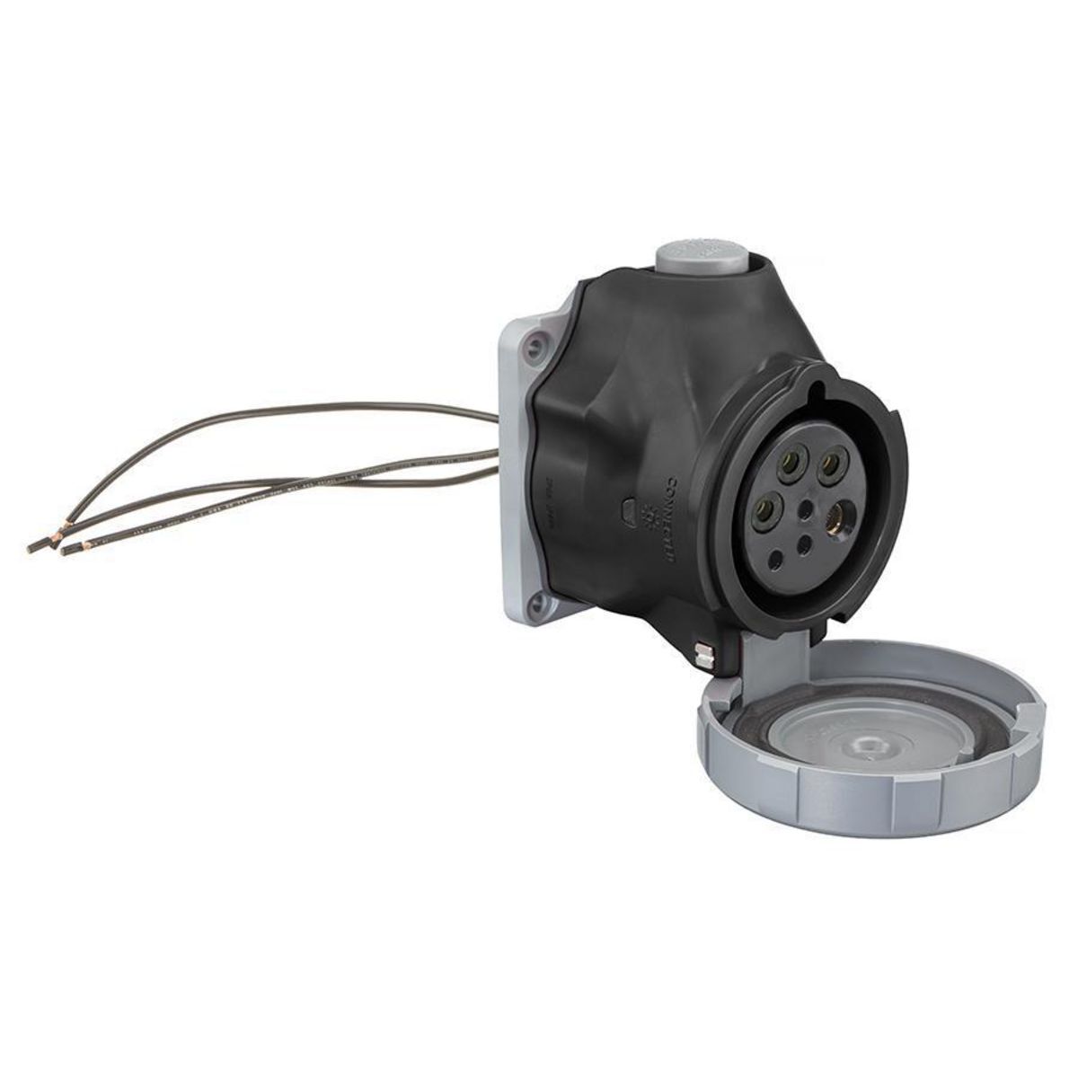 HBLS430R5WC Watertight Pin and Sleeve Receptacle, 600 V, 30 A, 3 Poles, 4 Wires, Black