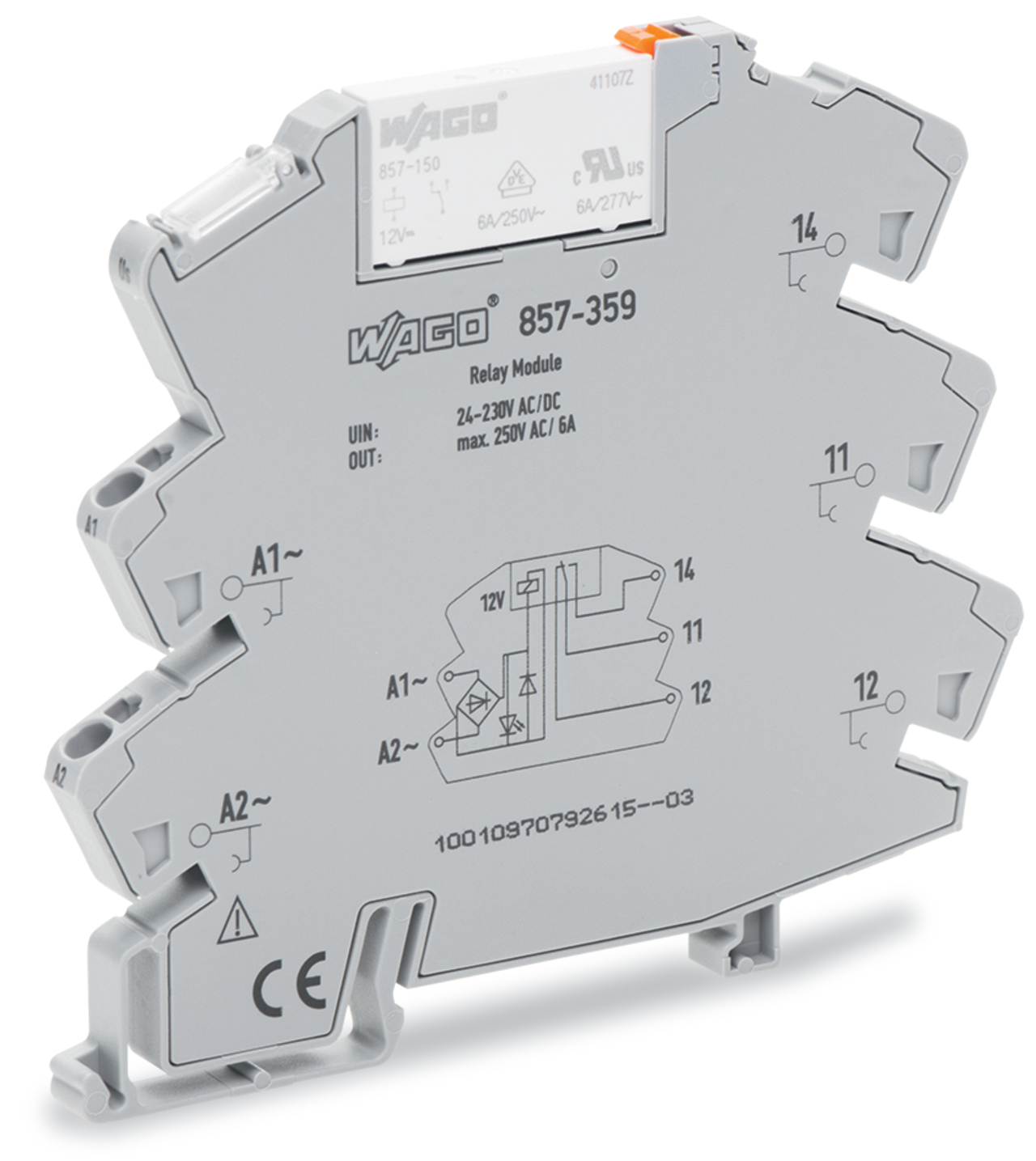 857-359 Relay Module, 24 to 230 V AC/DC, 6 A