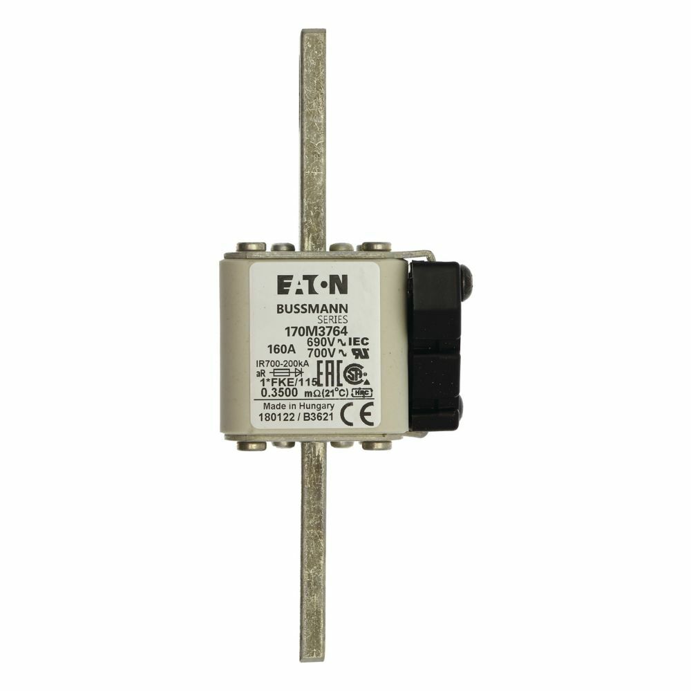 170M3764 Type K US Style High Speed Fuse, 160 A, 690/700 V, 200 kA Interrupt, Class: AR, Square Body