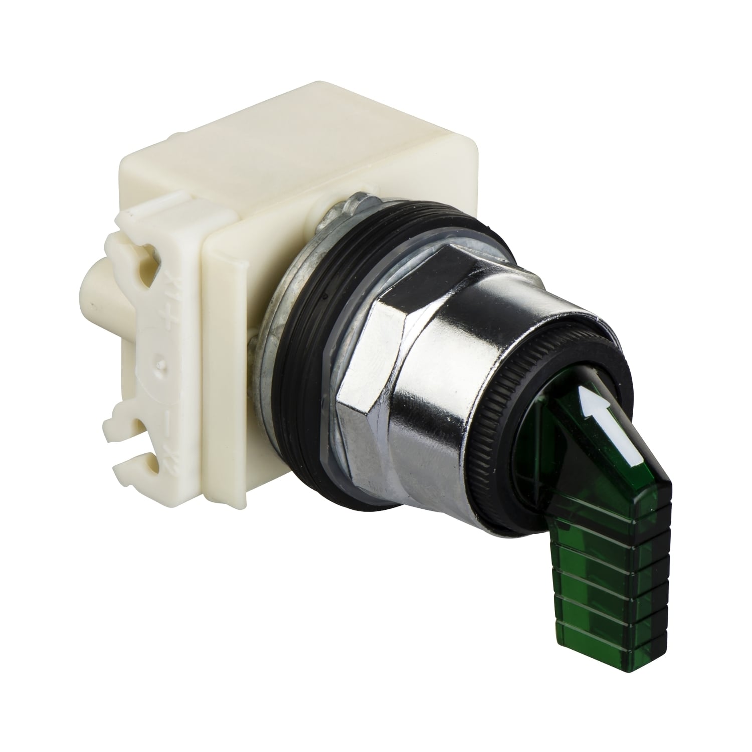9001K11J35LGFG Harmony Type T-K Dusttight/Oiltight/Watertight Heavy Duty Octagonal Illuminated Selector Switch Operator, 30 mm, Long Lever Operator, 2 Positions, Green