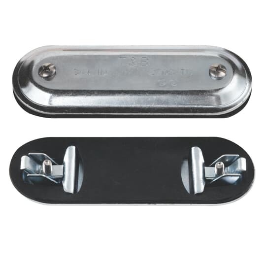 580 T&B Oval Replacement Conduit Body Cover, 1-1/2 in Hub, For Use With OCAL-BLUE Form 8 EMT Conduits, Stamped Steel
