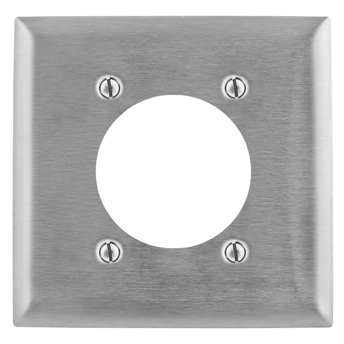 SS701 Standard Single Receptacle Wall Plate, 2 Gangs, Stainless Steel, Metallic