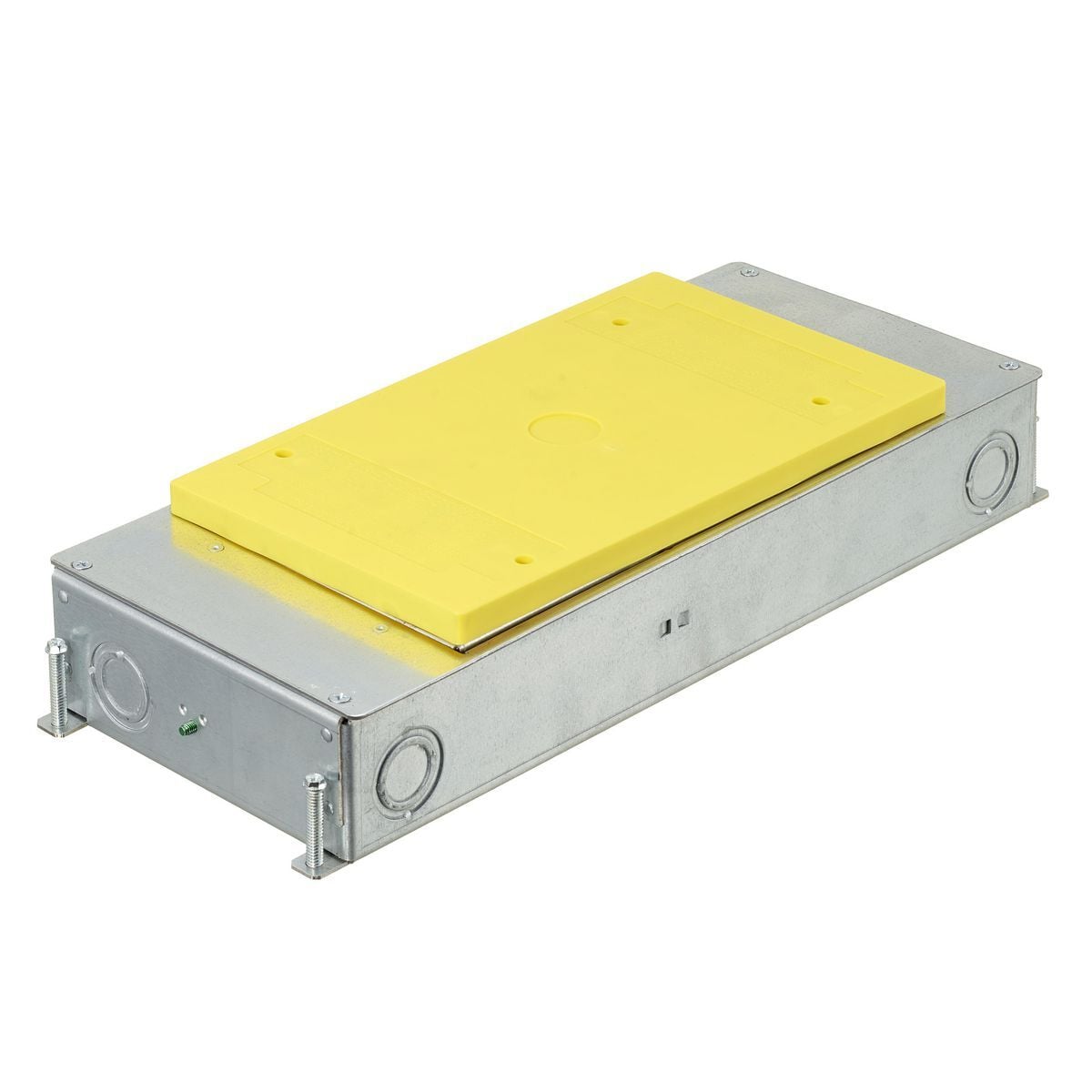 CFB2G25E SystemOne ETERNAL Recessed Floor Box, Stamped Steel, 47.5 cu-in Capacity, 2 Gangs, (10) Knockouts, 2.5 in H x 6.62 in W x 16.27 in L