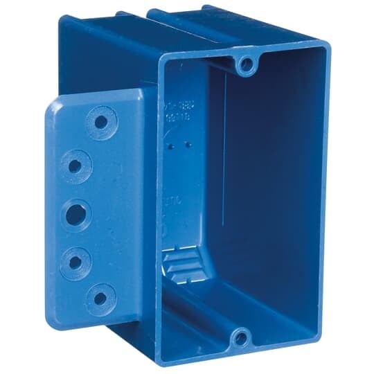 B118B-UPC Carlon New Work Outlet Box, PVC, 18 cu-in Capacity, 1 Gangs, 3-3/4 in L x 2-1/4 in W x 2-15/16 in D