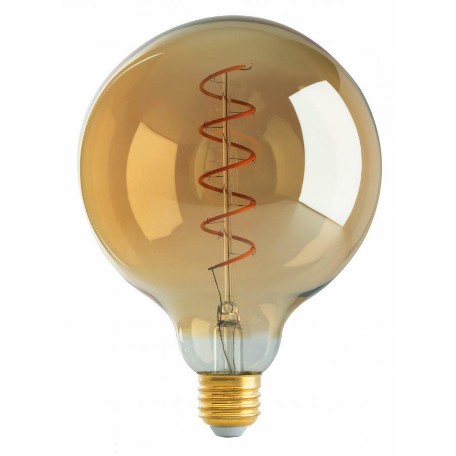S9969 Dimmable Filament LED Lamp, 4 W, 25 W Incandescent Equivalent, E26 Lamp, G40 Shape, 240 Lumens