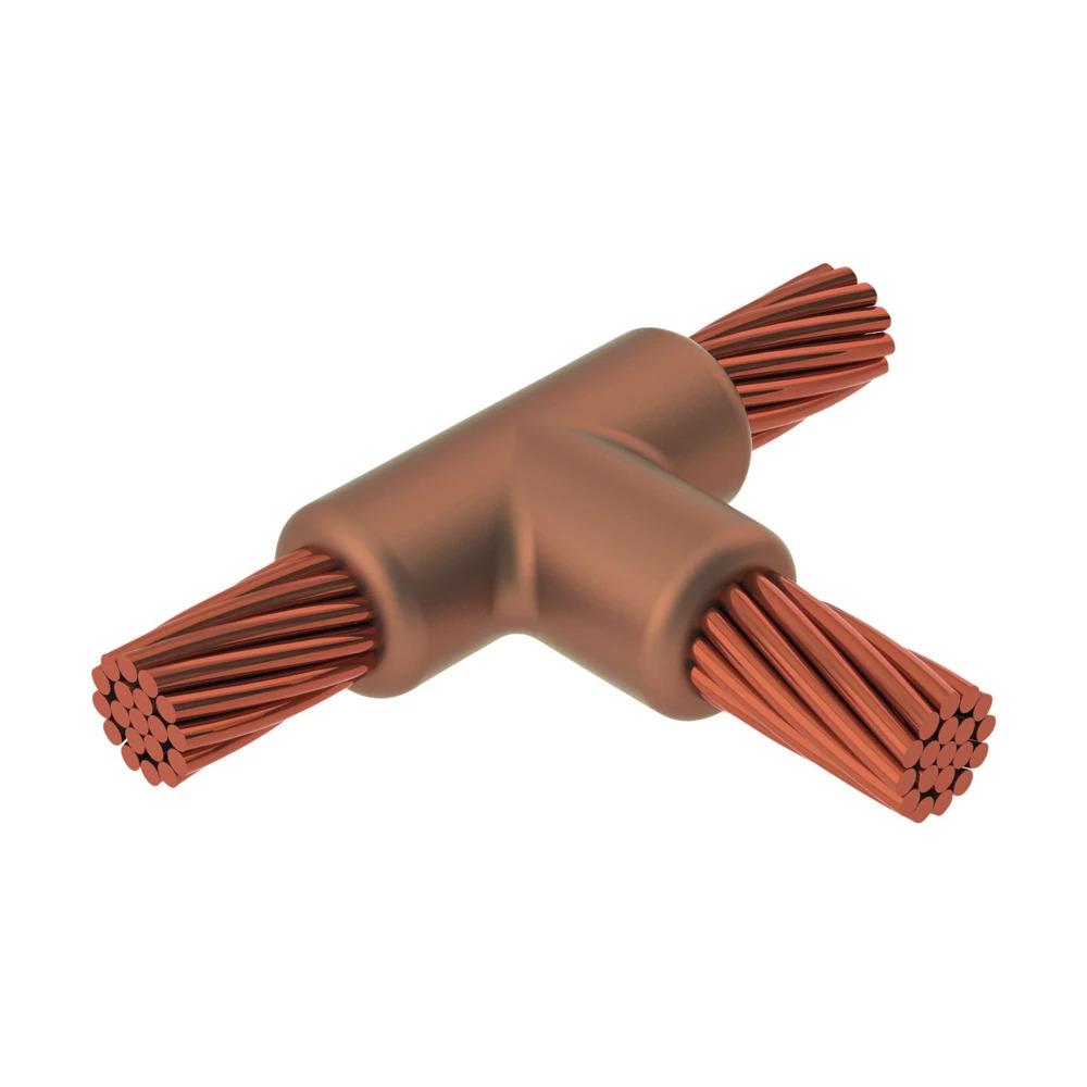 TAC2Q9D Cadweld Type TA Weld Metal Mold, 4/0 AWG Concentric Run, 7/6 AWG Copperweld Tap Conductor, Cable to Cable Connection, Graphite