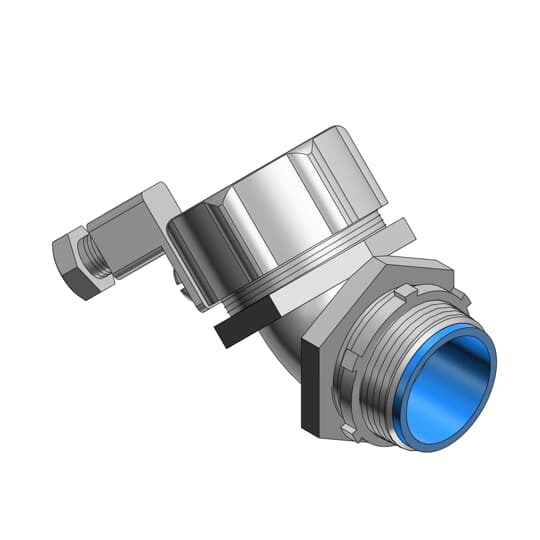 5347GR T&B External Bonding Insulated Grounding Connector, 2 in Trade, 45 deg, Malleable Iron, Chromate Coated/Electro-Zinc Plated