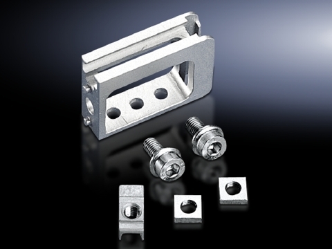 4133000 Quick Assembly Block, For Use With Rail Systems on Enclosure, Die Cast Zinc, Silver