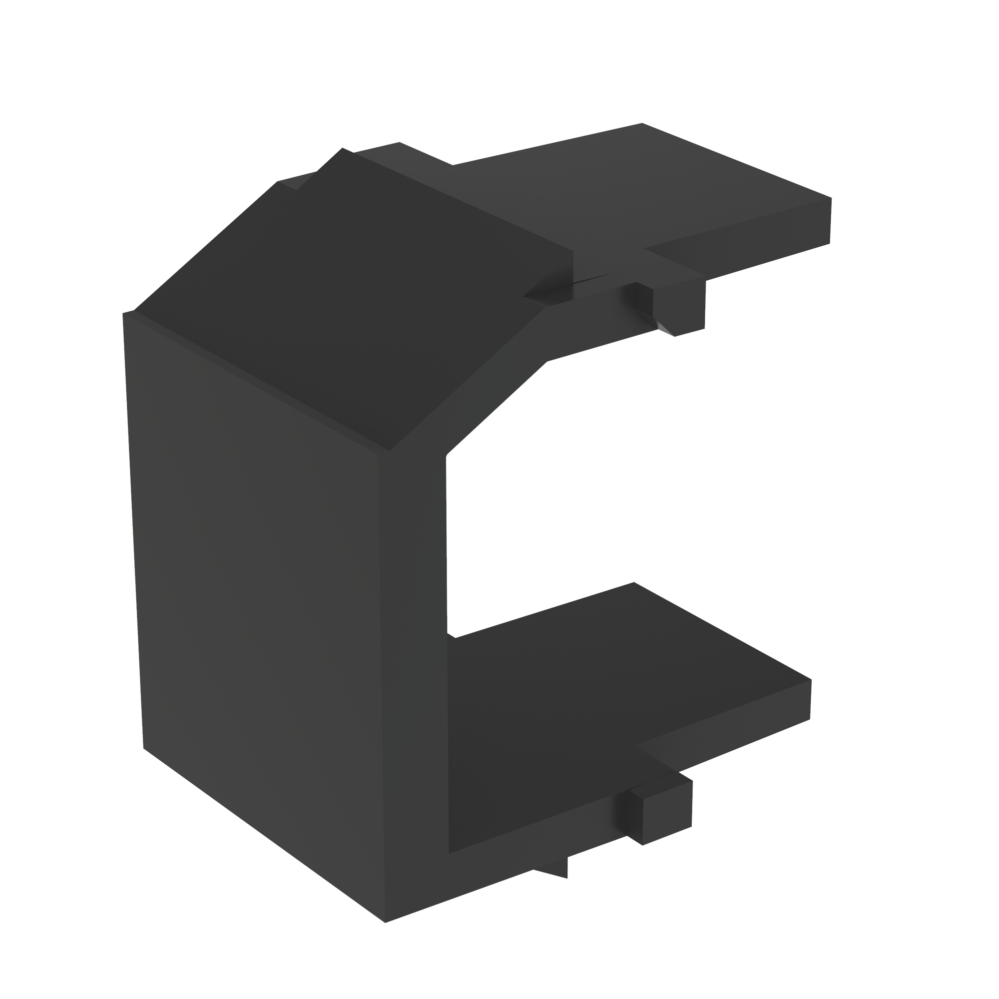 NKBMBL-X NetKey Keystone Blank Module, Snap-Fit Mount, 1 Slot, ABS, Black